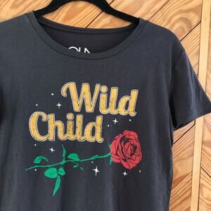 Chaser Wild Child Rose Floral Graphic Tee